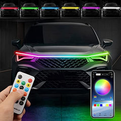 LED Strip RGB flowing Light For Car Hood with remote control