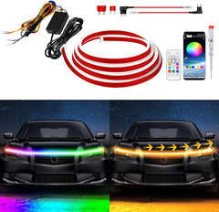 LED Strip RGB flowing Light For Car Hood with remote control