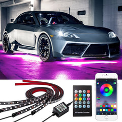 Car Underglow Lights,Smart Exterior Car Lights,Multicolors Music Mode Neon