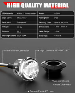 luces laterales de posicion redondas plata