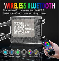 LED Wheel Ring 4X Car 14 15.5" 17inch RGB  Rim Lights Kit APP Bluetooth