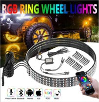 LED Wheel Ring 4X Car 14 15.5" 17inch RGB  Rim Lights Kit APP Bluetooth