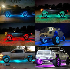 LED Wheel Ring 4X Car 14 15.5" 17inch RGB  Rim Lights Kit APP Bluetooth