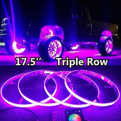 LED Wheel Ring 4X Car 14 15.5" 17inch RGB  Rim Lights Kit APP Bluetooth