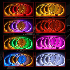 LED Wheel Ring 4X Car 14 15.5" 17inch RGB  Rim Lights Kit APP Bluetooth