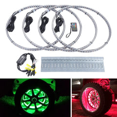 LED Wheel Ring 4X Car 14 15.5" 17inch RGB  Rim Lights Kit APP Bluetooth