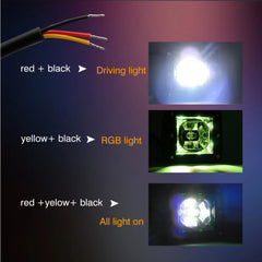 Led Work Light RGB LYD-C16WS 3inch Mini Size 15W Remote Control for ATV UTV 4X4 Offroad Boat High Intensity 6500K IP67