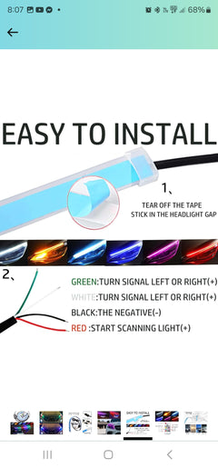 LED Strip Light DRL Turn Light