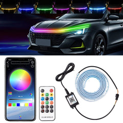 LED Strip RGB flowing Light For Car Hood with remote control