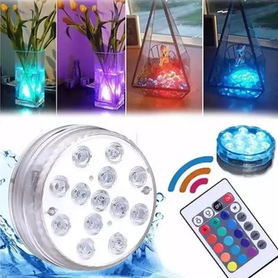 4 piezas Luz de piscina RGB LED bombilla color submarino jarrón luces decorativas y control remoto