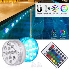 4 piezas Luz de piscina RGB LED bombilla color submarino jarrón luces decorativas y control remoto