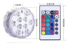 4 piezas Luz de piscina RGB LED bombilla color submarino jarrón luces decorativas y control remoto