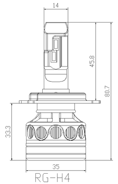 HEADLIGHT LED F3S PRO 50000LM