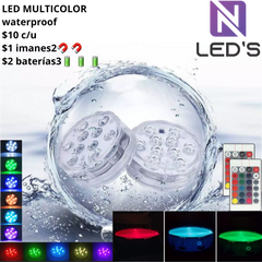 4 piezas Luz de piscina RGB LED bombilla color submarino jarrón luces decorativas y control remoto